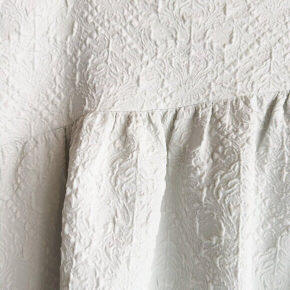 Zara Textured Jacquard Mid Skirt Off White XXL - Picture 6 of 7